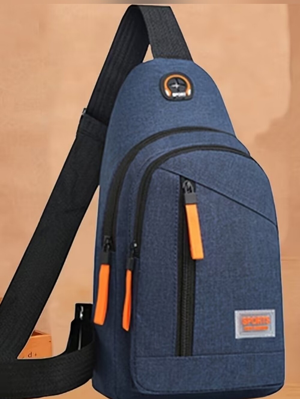 Unisex Nylon Three Zipper Chest Crossbody Bag Free Gift Included